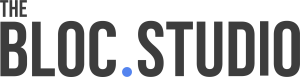 The Bloc Studio Logo Black and Blue