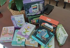 A stack of Snow Aurora's botanical range of building blocks.